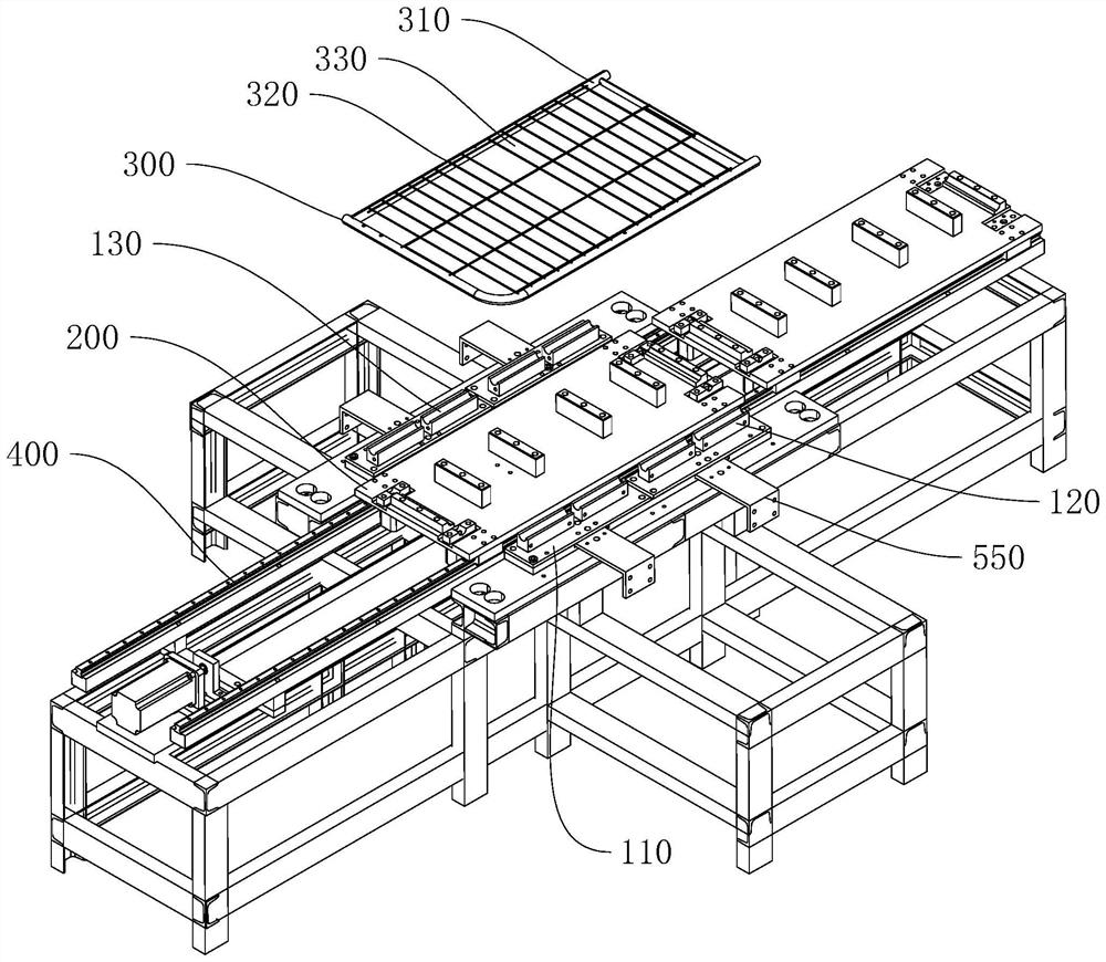 Bedstead positioning device and welding method thereof