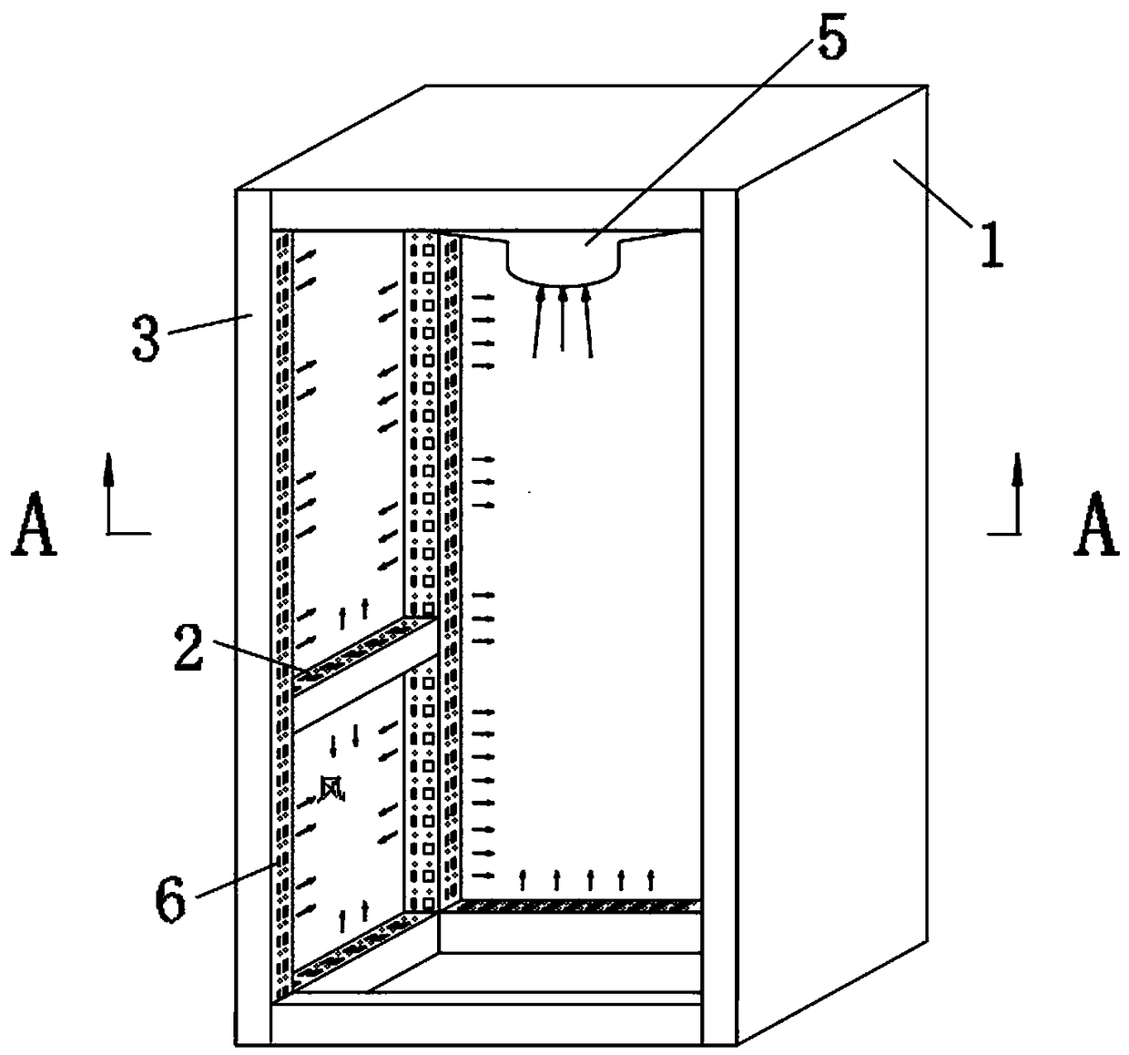 An electrical cabinet with an airflow circulation device