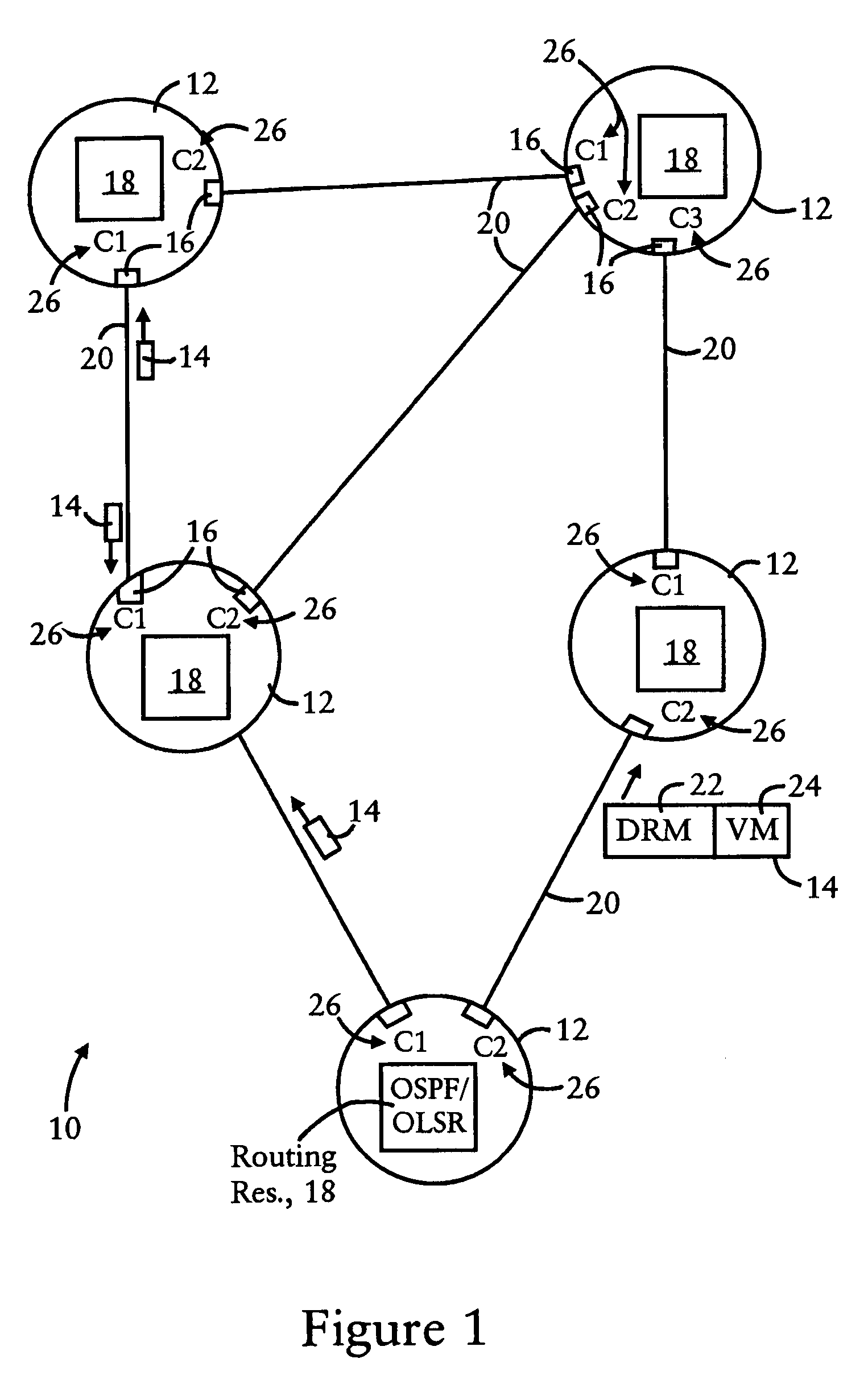 Link state advertisements specifying dynamic routing metrics and associated variation metrics and selective distribution thereof