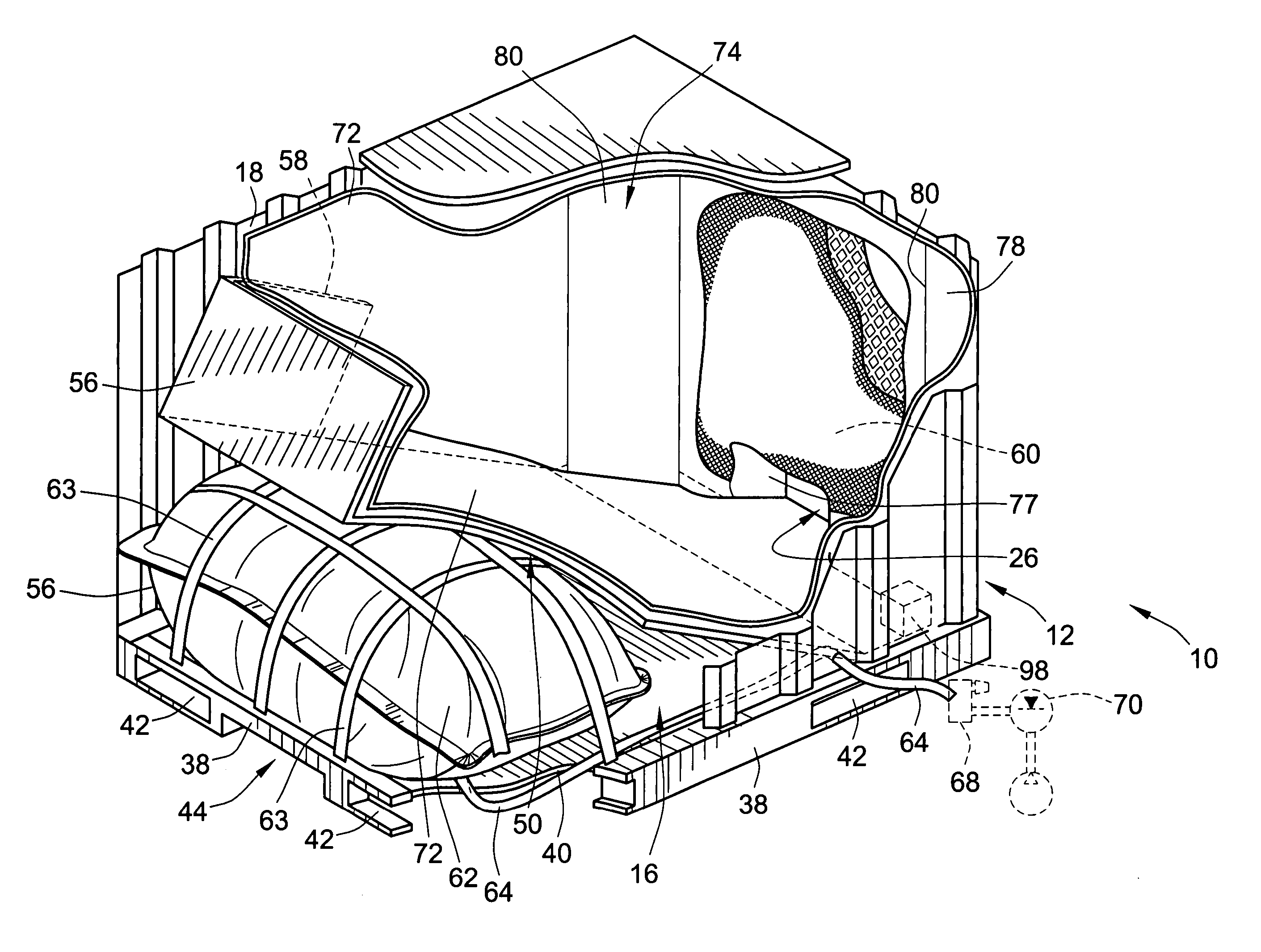 Apparatus for storing material