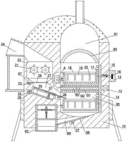 Steam boiler for automatically adding fuel