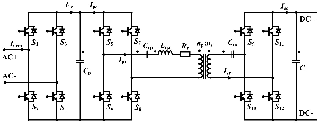 Cascade H-bridge type power electronic transformer power module electromagnetic transient simulation mode