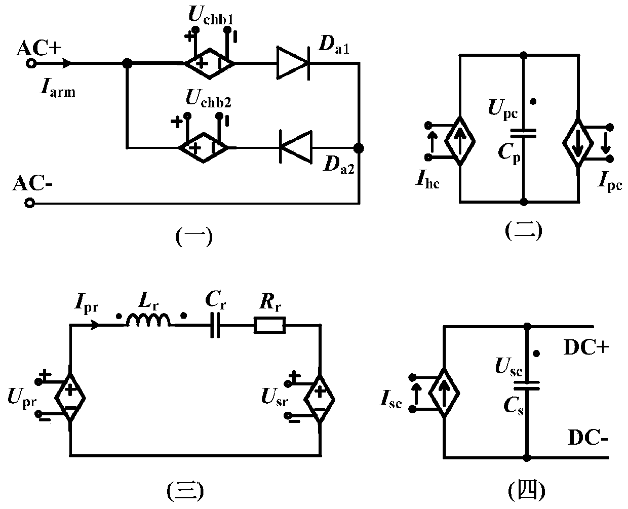 Cascade H-bridge type power electronic transformer power module electromagnetic transient simulation mode