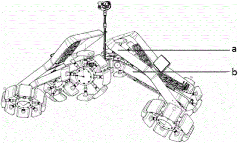 Frame folding mechanism for manned moon rover