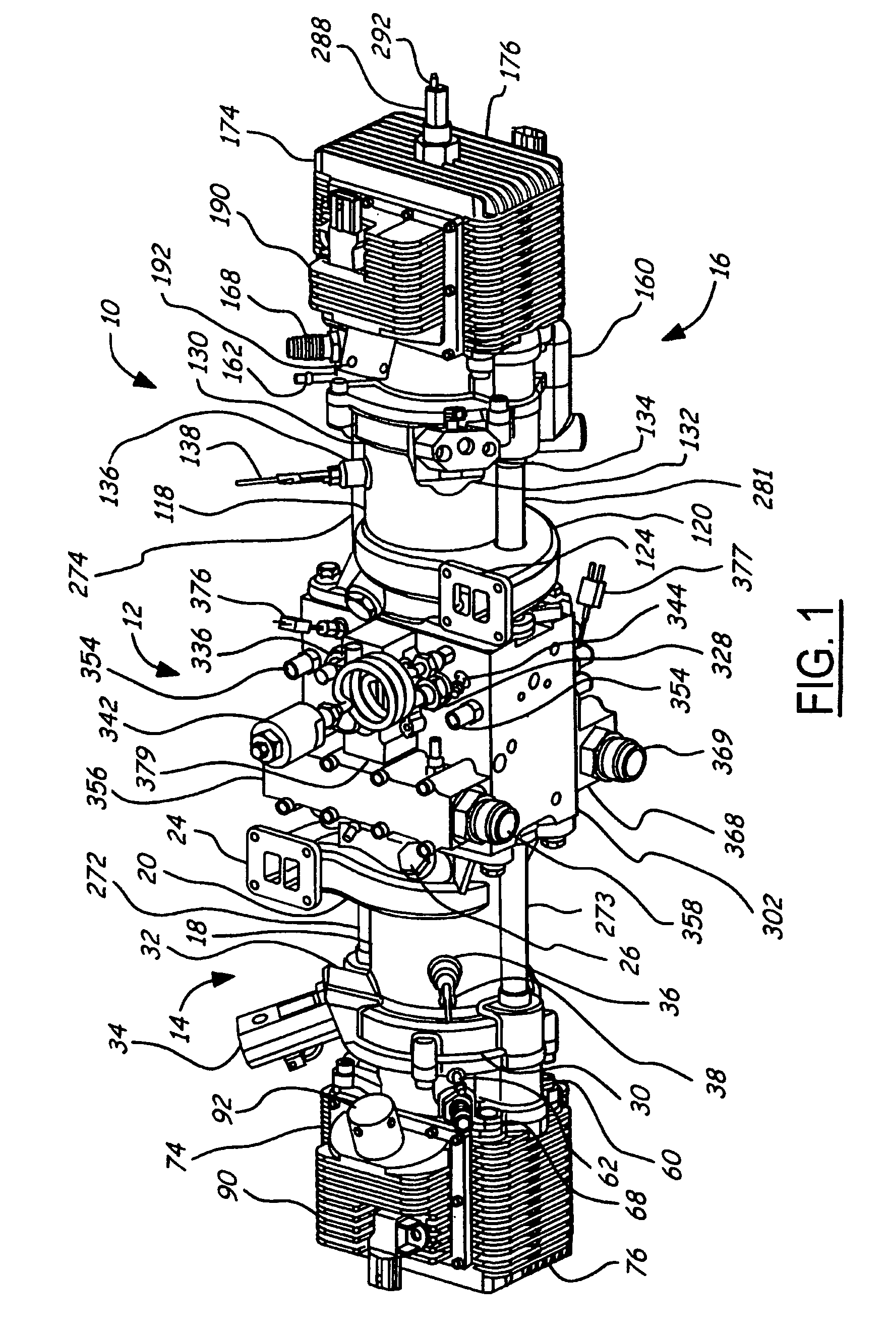 Air scavenging for an opposed piston opposed cylinder free piston engine