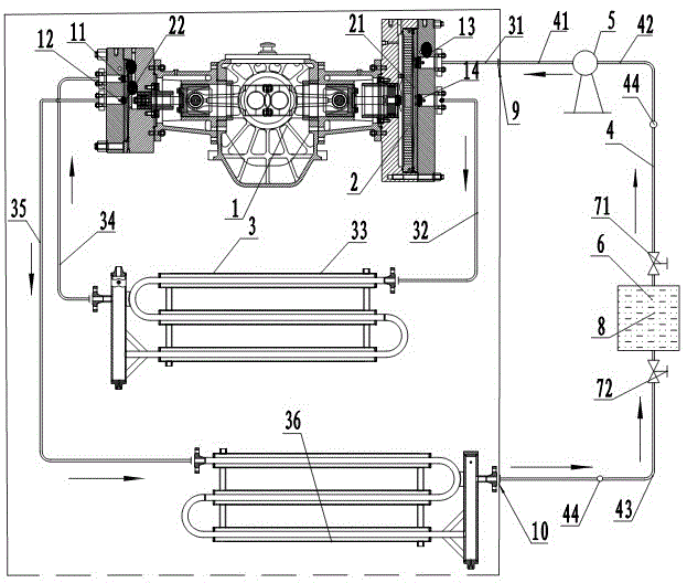 Closed circulation degreasing and cleaning system for helium diaphragm compressor pipeline