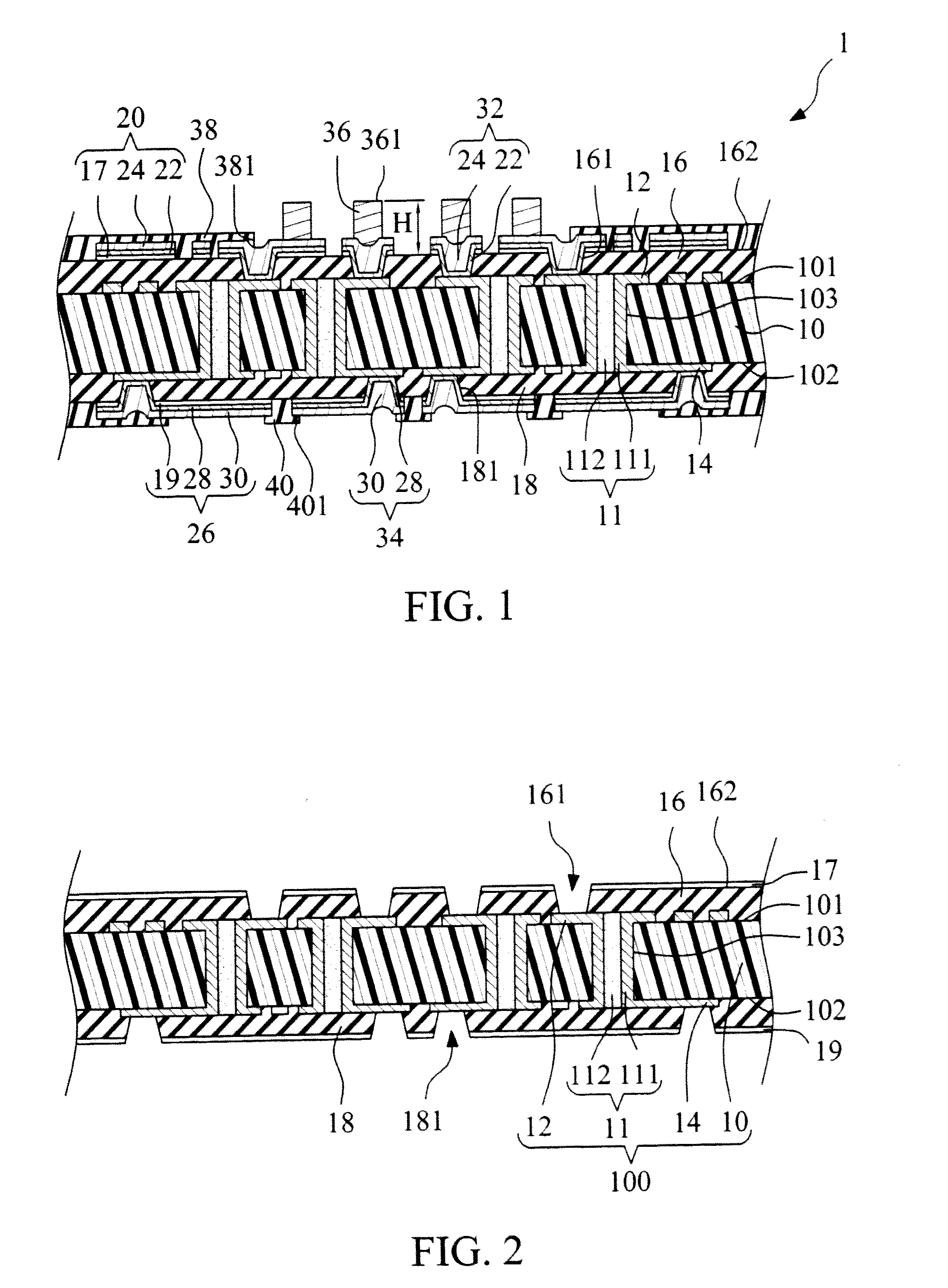 Substrate for semiconductor package and process for manufacturing