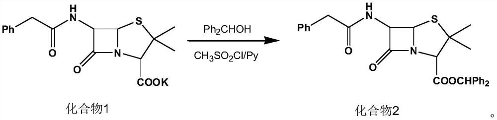 A kind of synthetic method of penicillin g sulfoxide benzhydryl ester