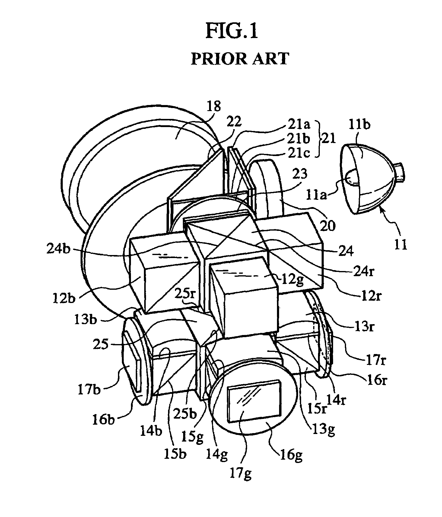 Image displaying apparatus and color separating-combining optical system