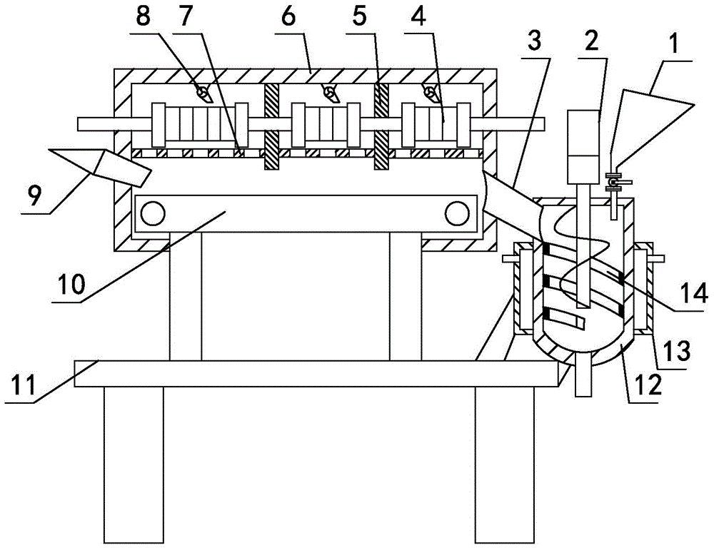 Steam style dried sweet potato processing device with seasoning, heat preserving and mixing mechanisms