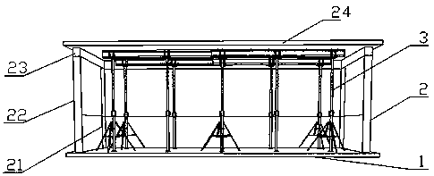 Supporting system and constructing technology for integrally pouring superimposed sheet and wallboard