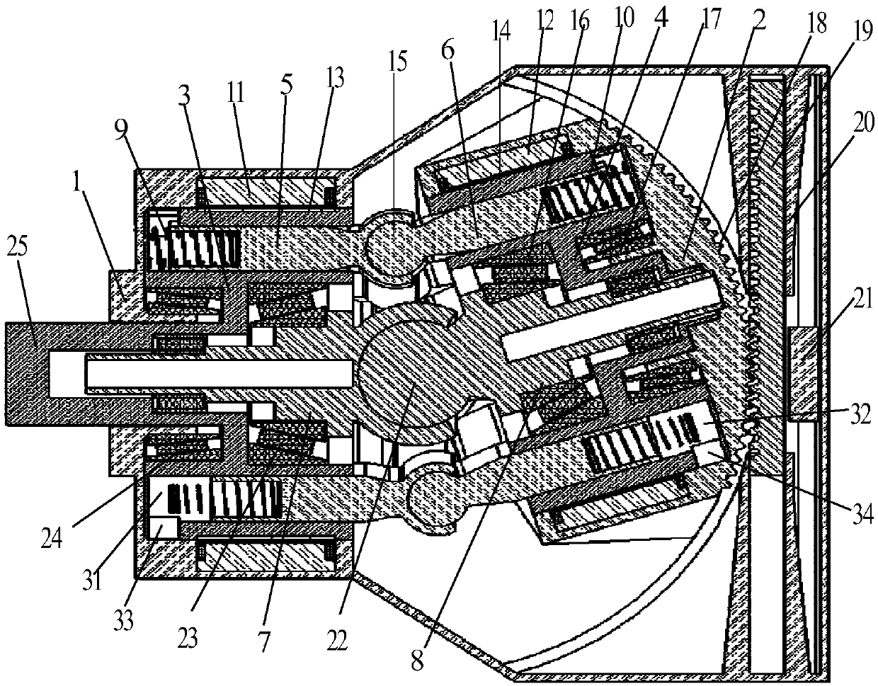 Double-rotor bidirectional variable displacement pump or motor