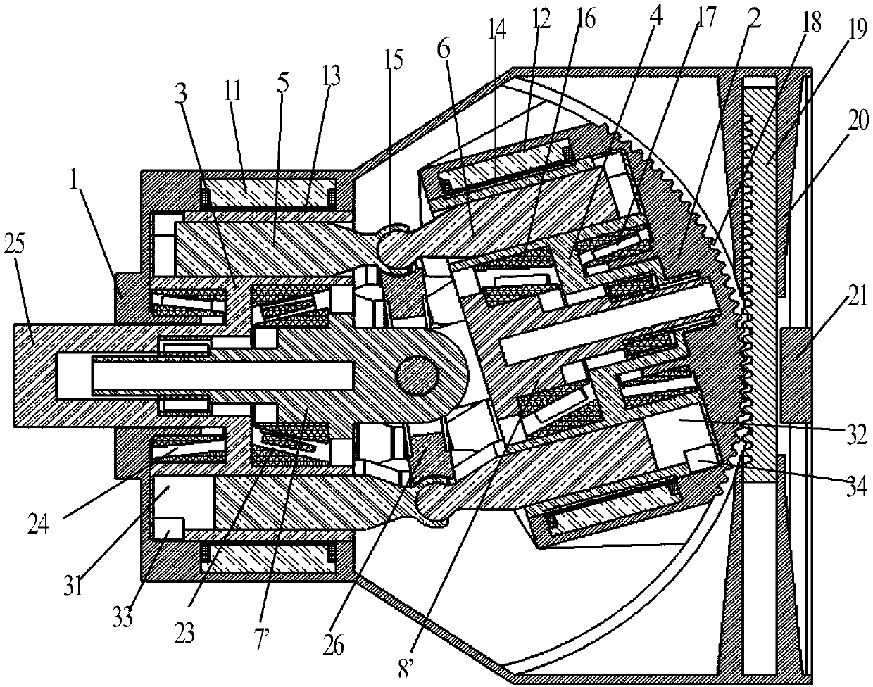 Double-rotor bidirectional variable displacement pump or motor