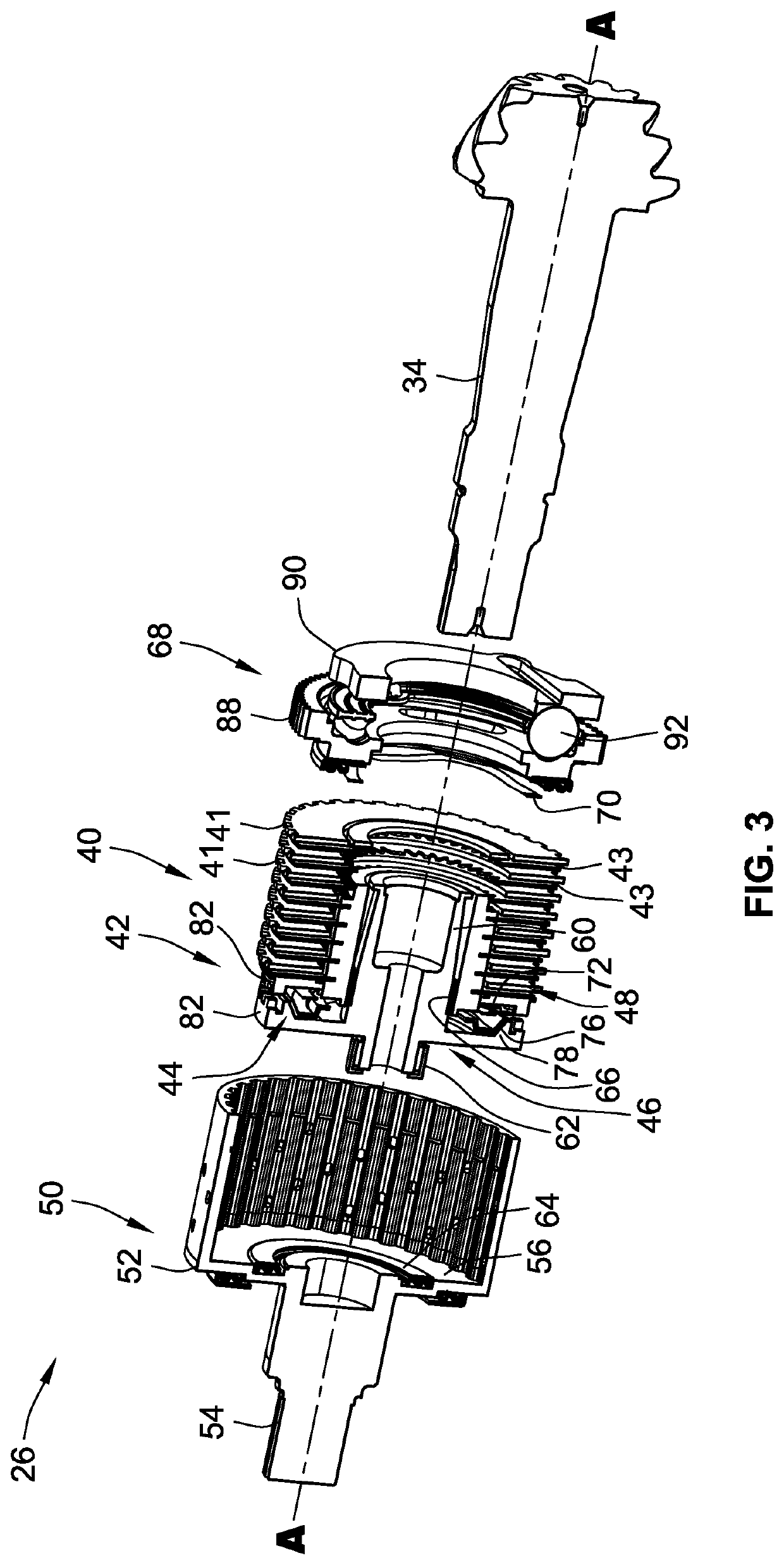Friction clutch assemblies with low-drag disconnect clutch pack having cone clutch synchronizer