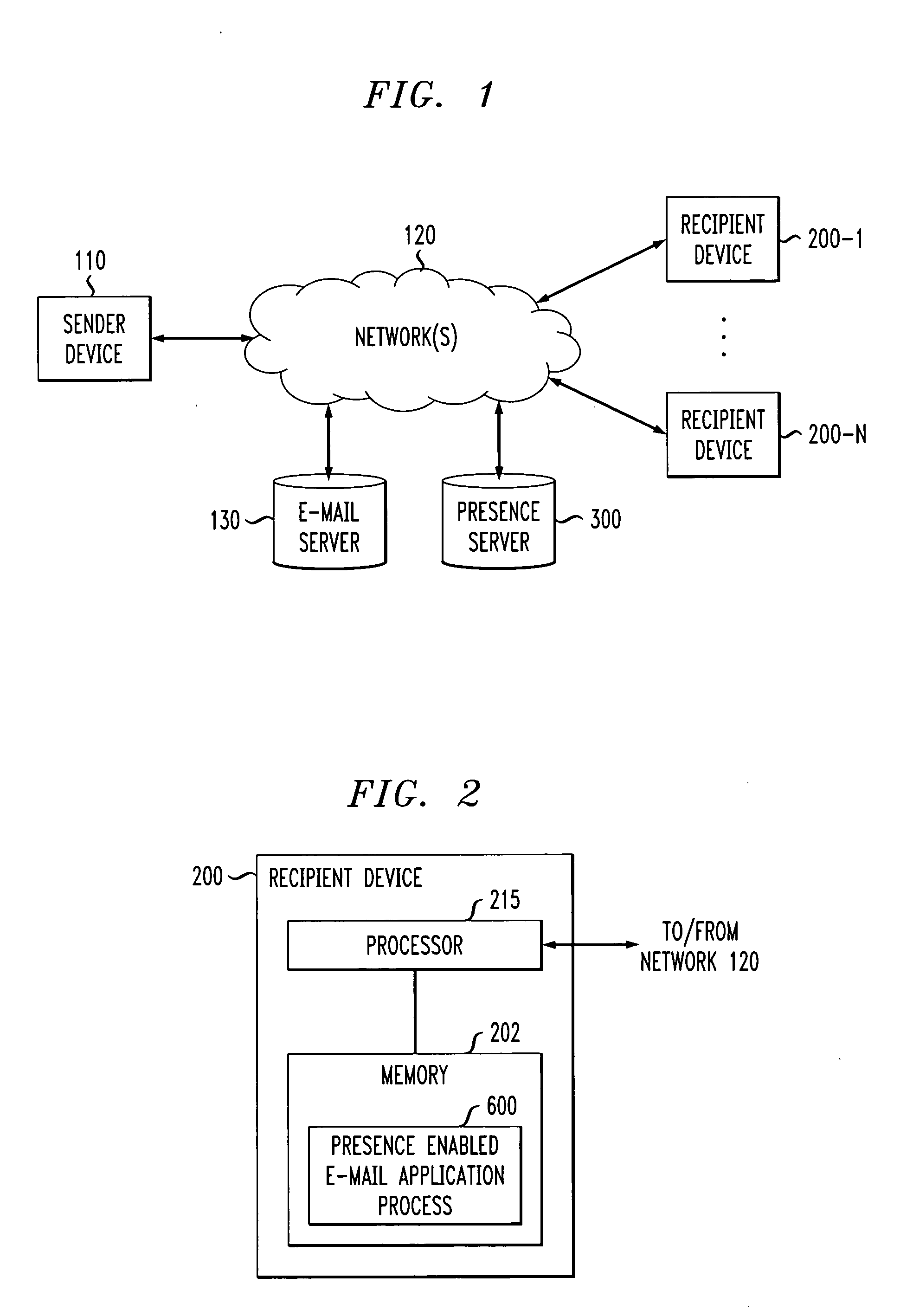 Method and apparatus for delivering an electronic mail message with an indication of the presence of the sender