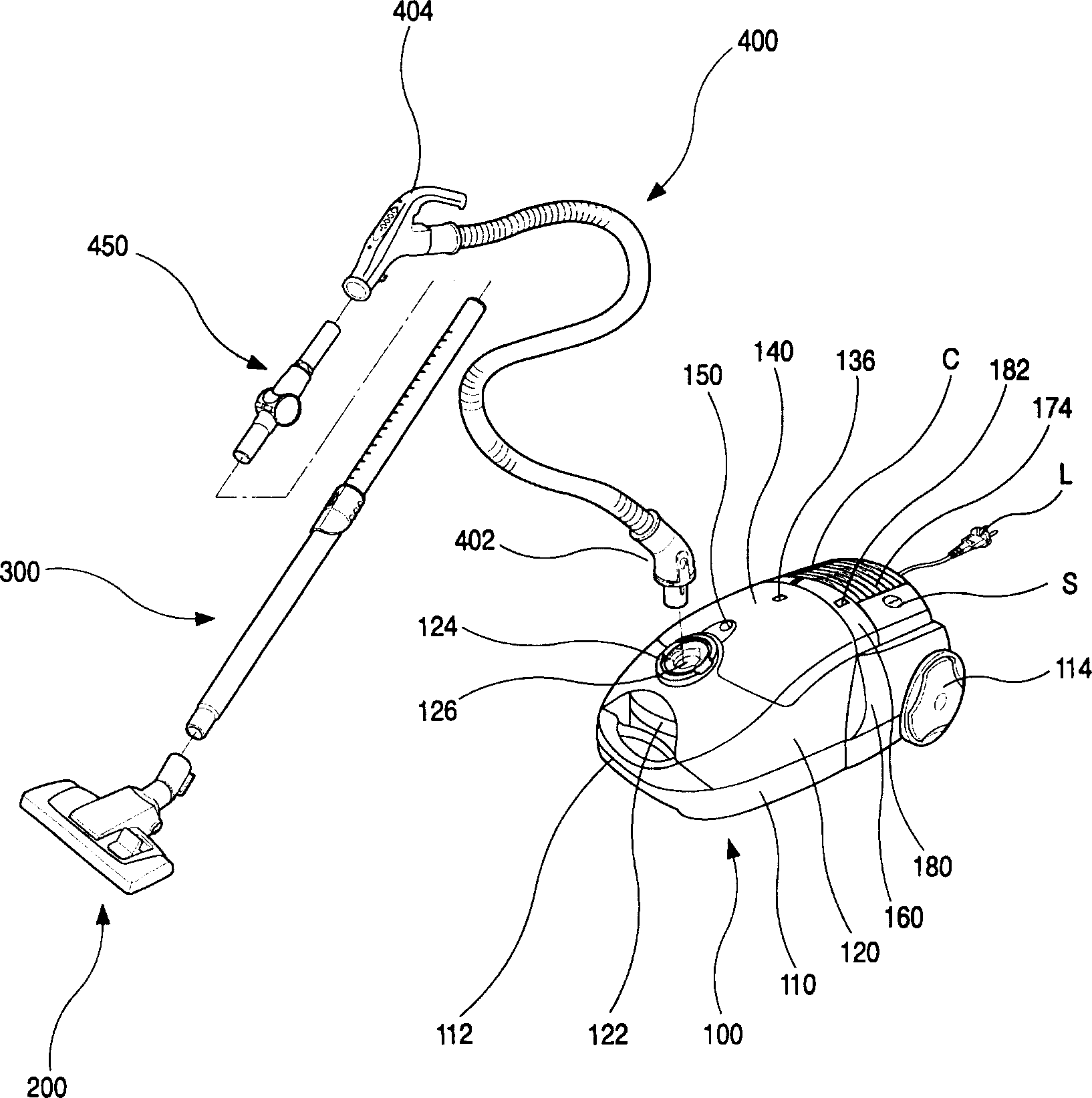 Accessory cover lid opening/closing device of vacuum cleaner