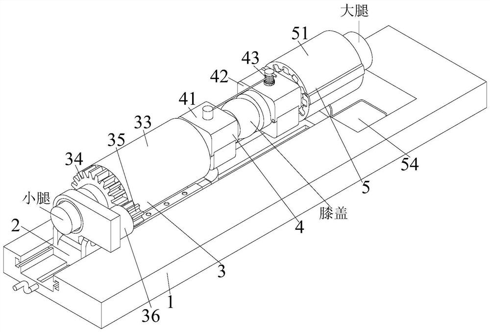 A rehabilitation nursing device for exercising leg joints