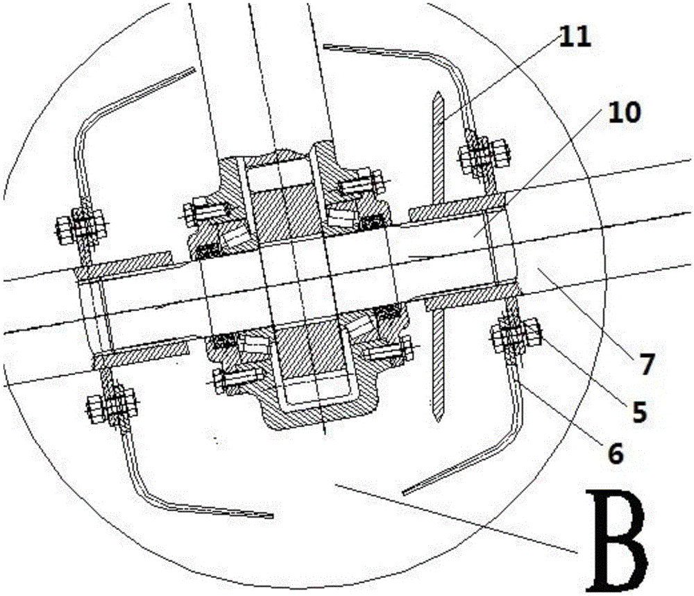 Intermediate driven small-angle oblique deep rotary tilling device