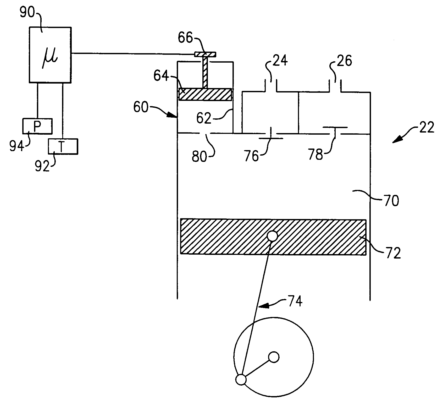Heat pump water heating system including a compressor having a variable clearance volume
