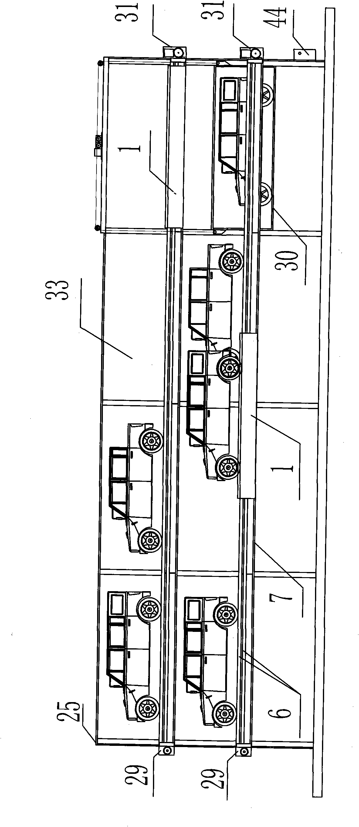 Border rail moving type multi-storied parking apparatus