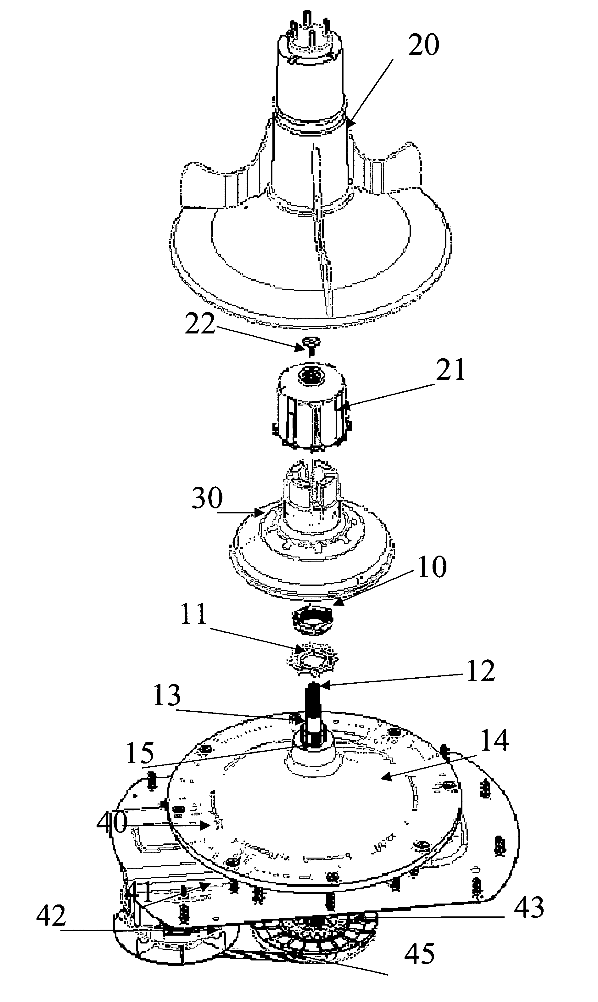 Floating clutch for dual concentric shafts arrangement