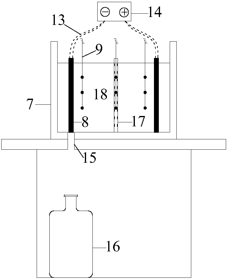 Tubular ekg layered electrochemical grouting soft foundation reinforcement test method and device