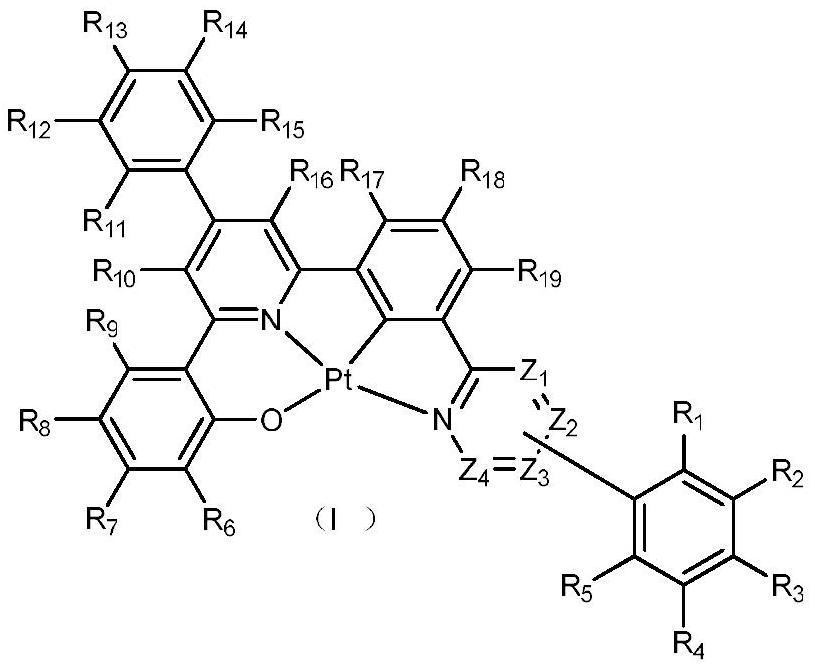 Tetradentate ONCN platinum complex containing multi-nitrogen heterocyclic ring