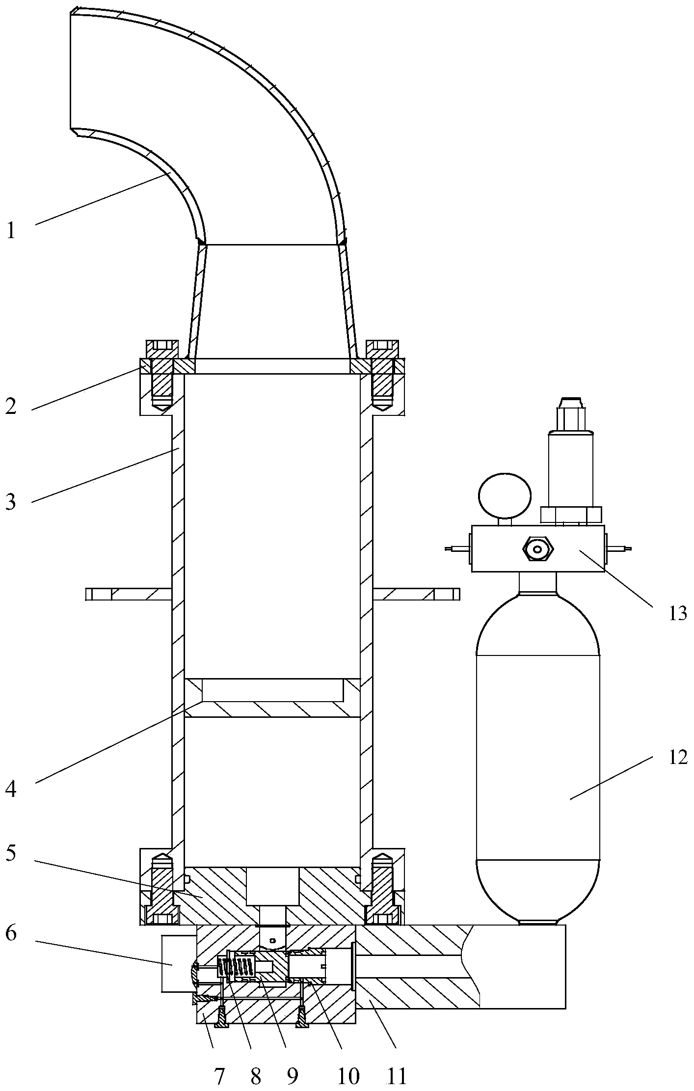 High-pressure gas pulse water monitor device