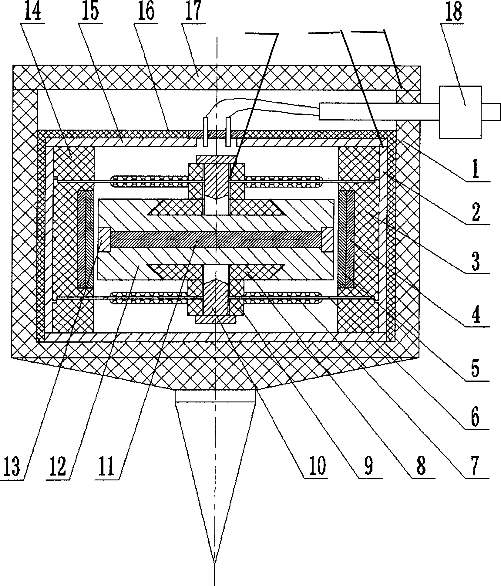 Core of piezoelectric acceleration seismic detector
