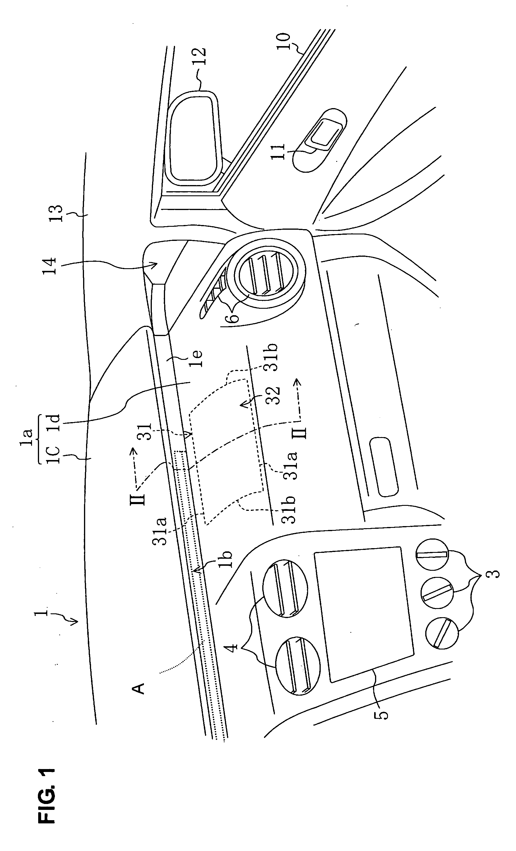 Instrument panel structure with airbag unit