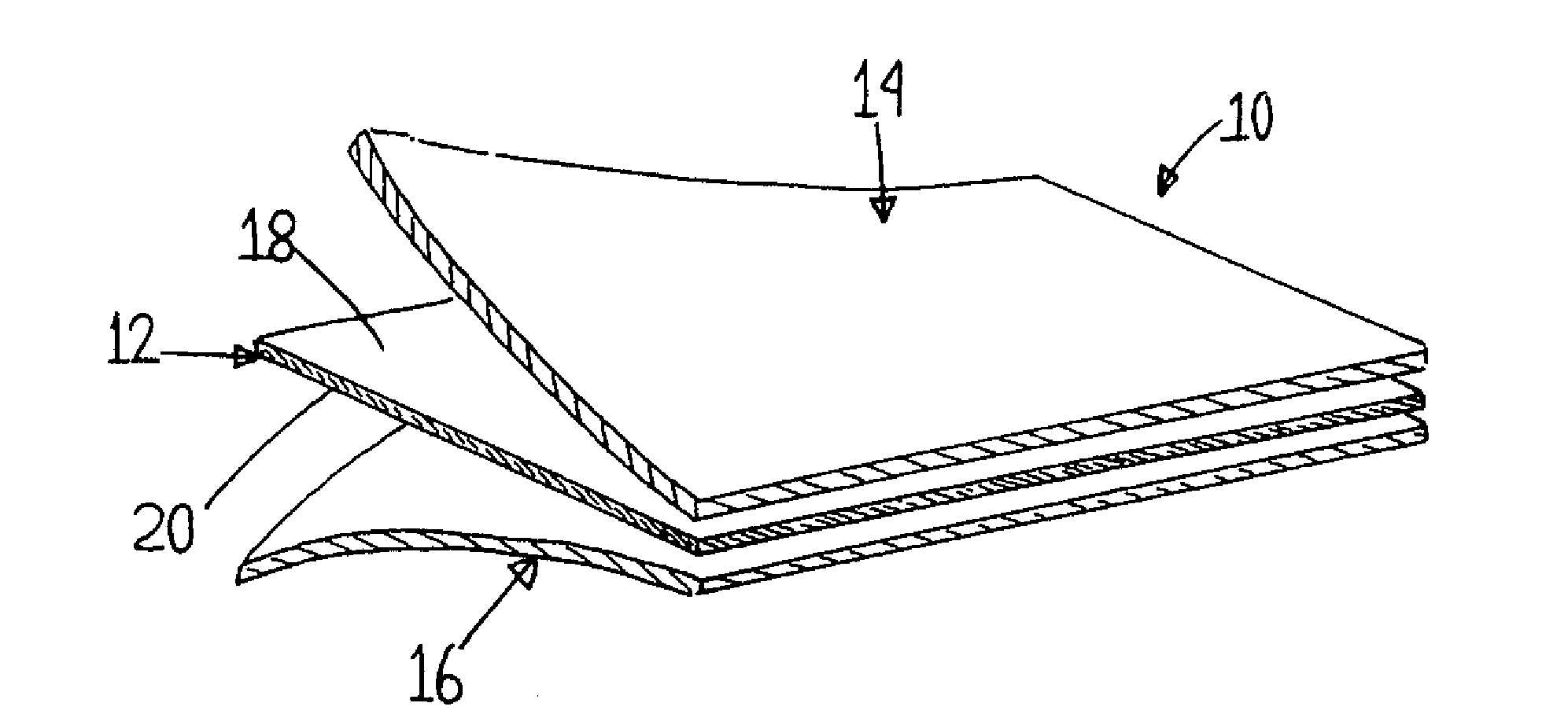 Three part laminated construction