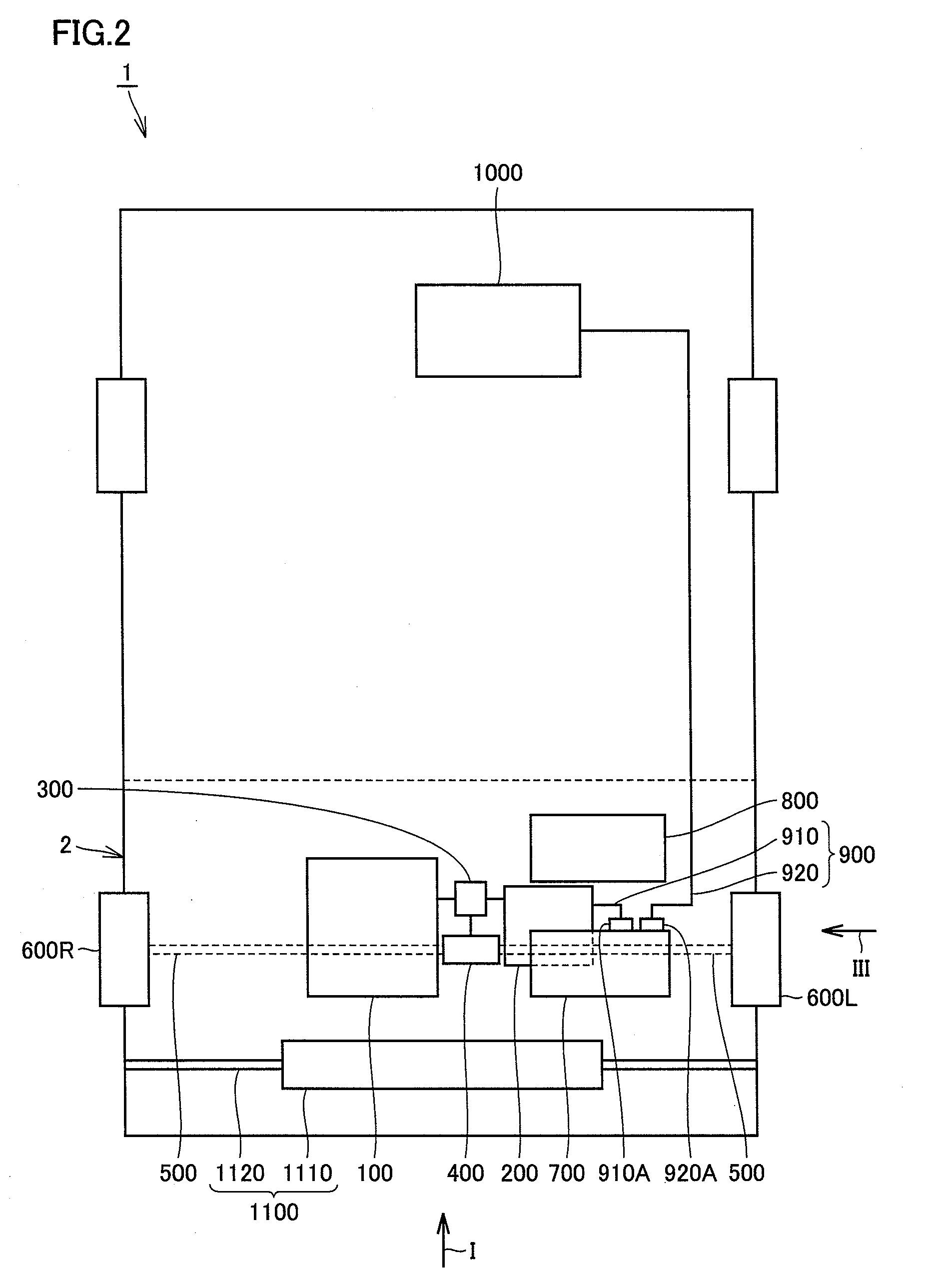 Line connection structure for electric equipment and electric vehicle