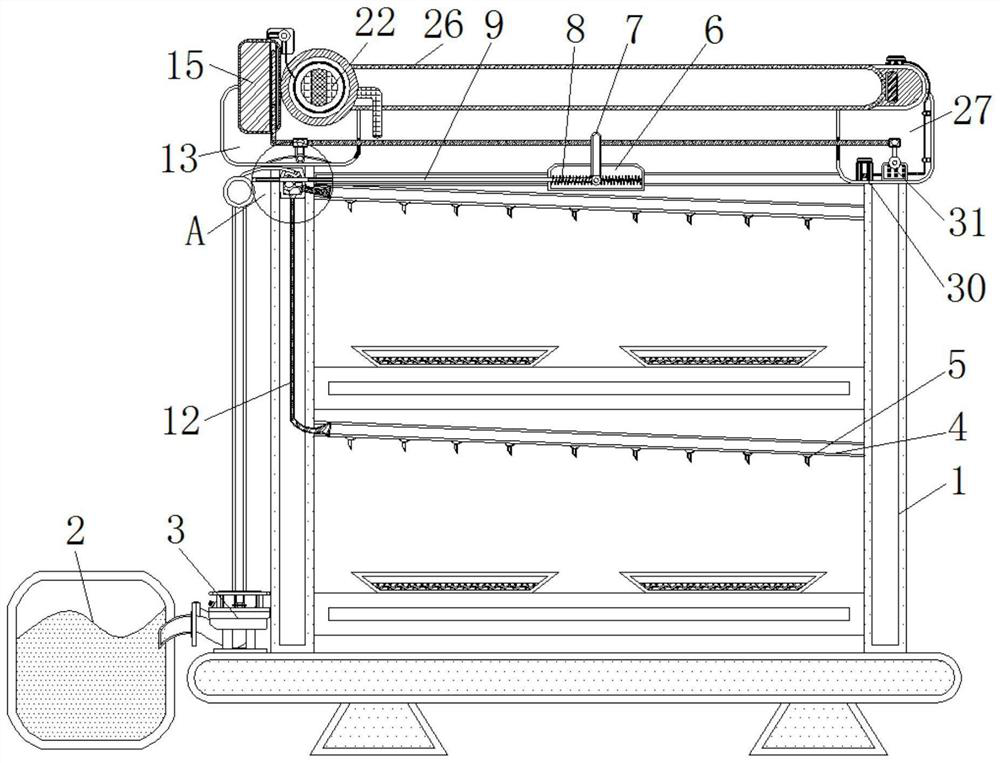 Energy-saving and environment-friendly flower stand for automatic flower watering and sun shading in summer