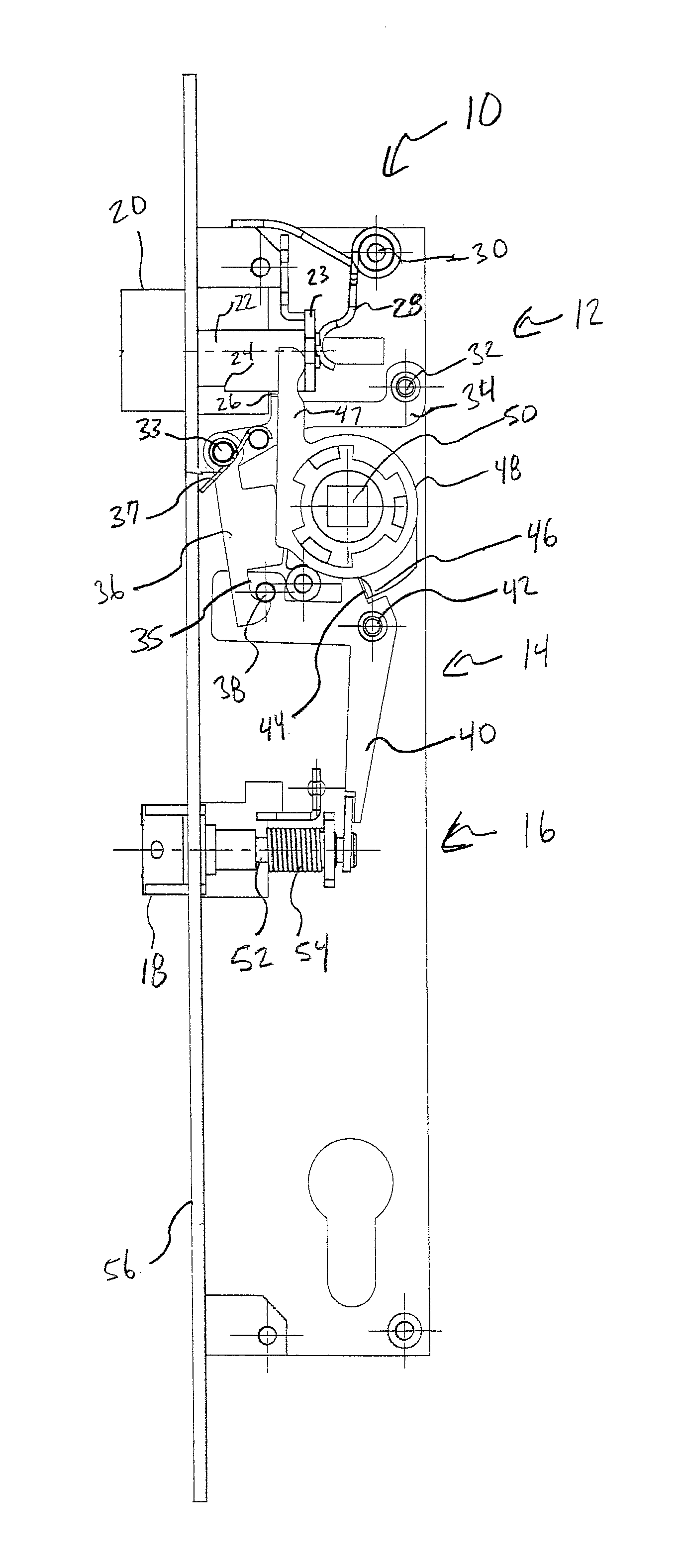 Door closing latching mechanism