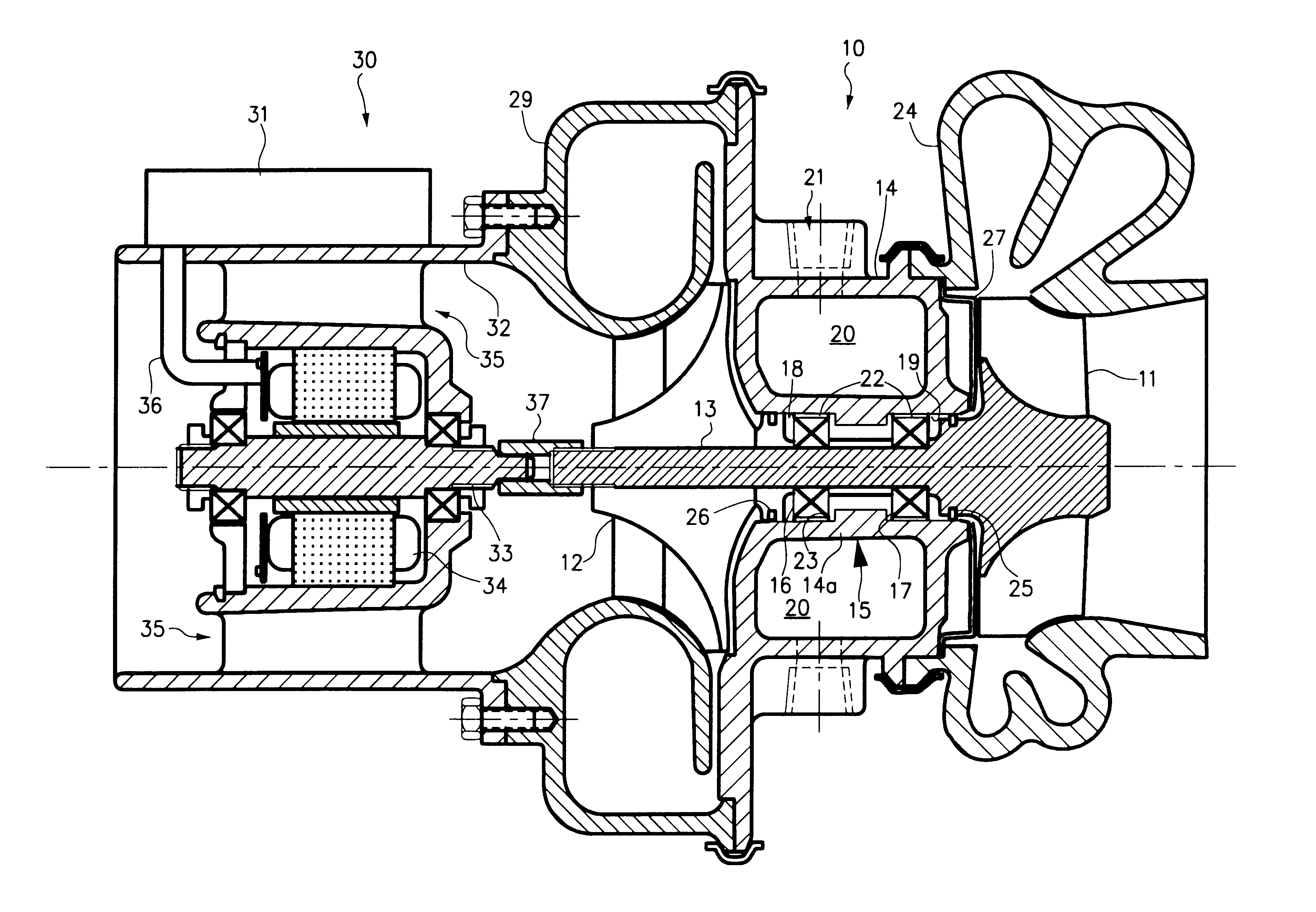 Compact turbocharger
