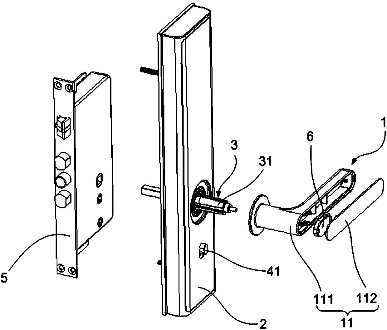 Handle device capable of preventing unlocking from cat eye and door lock