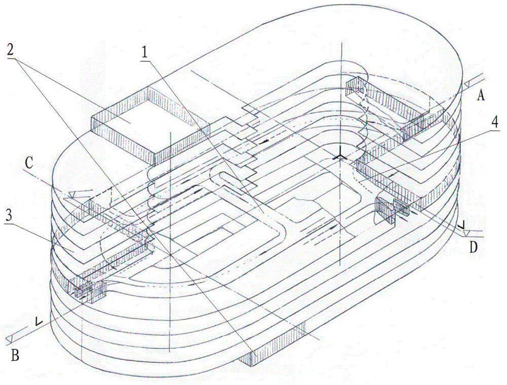 Multi-spiral ramp type stereoscopic parking garage