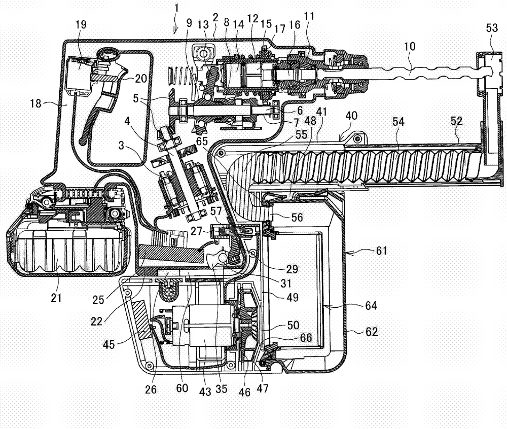 Driving source supply system for electric power tool with attachment