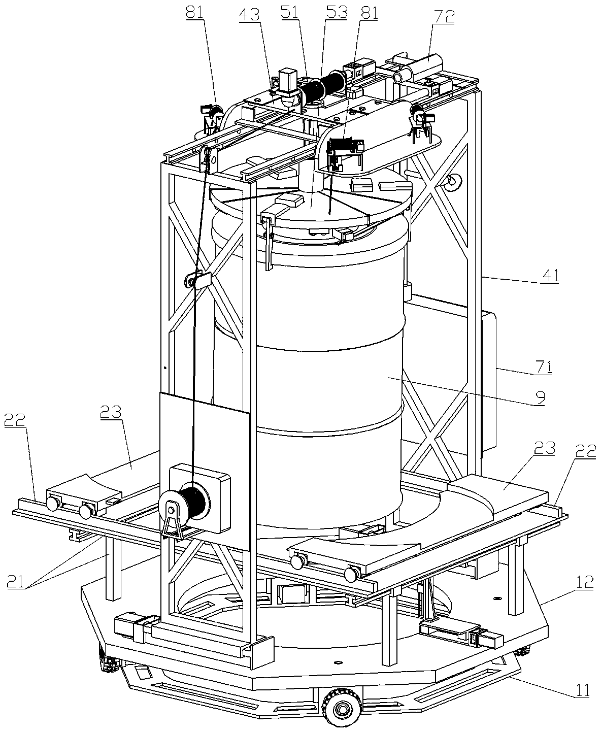 Deep well curing barrel hoisting system and method