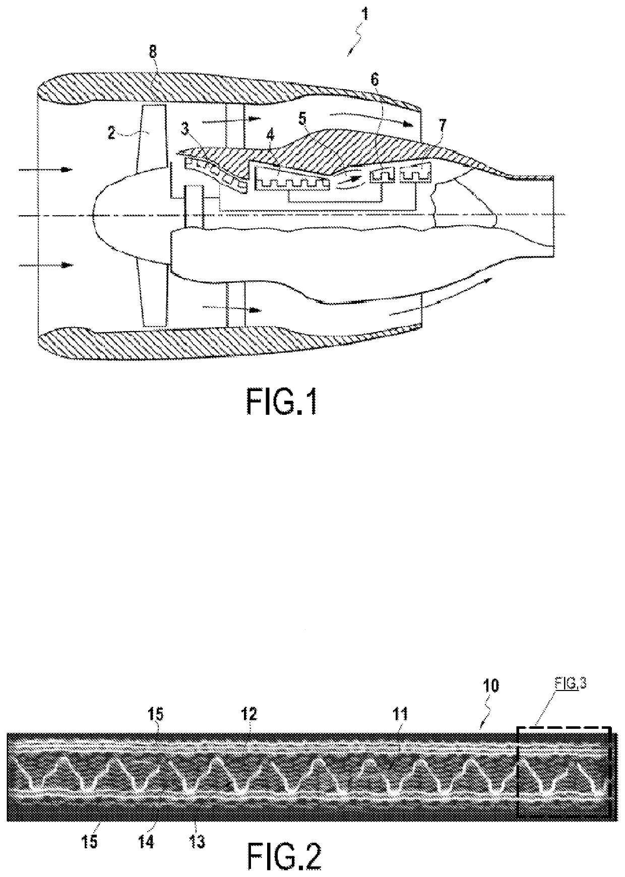 Fiber-reinforced composite part with increased vibration resistance