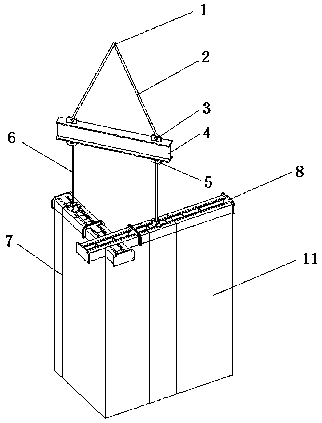 Concrete block masonry component fabricated construction method and construction device