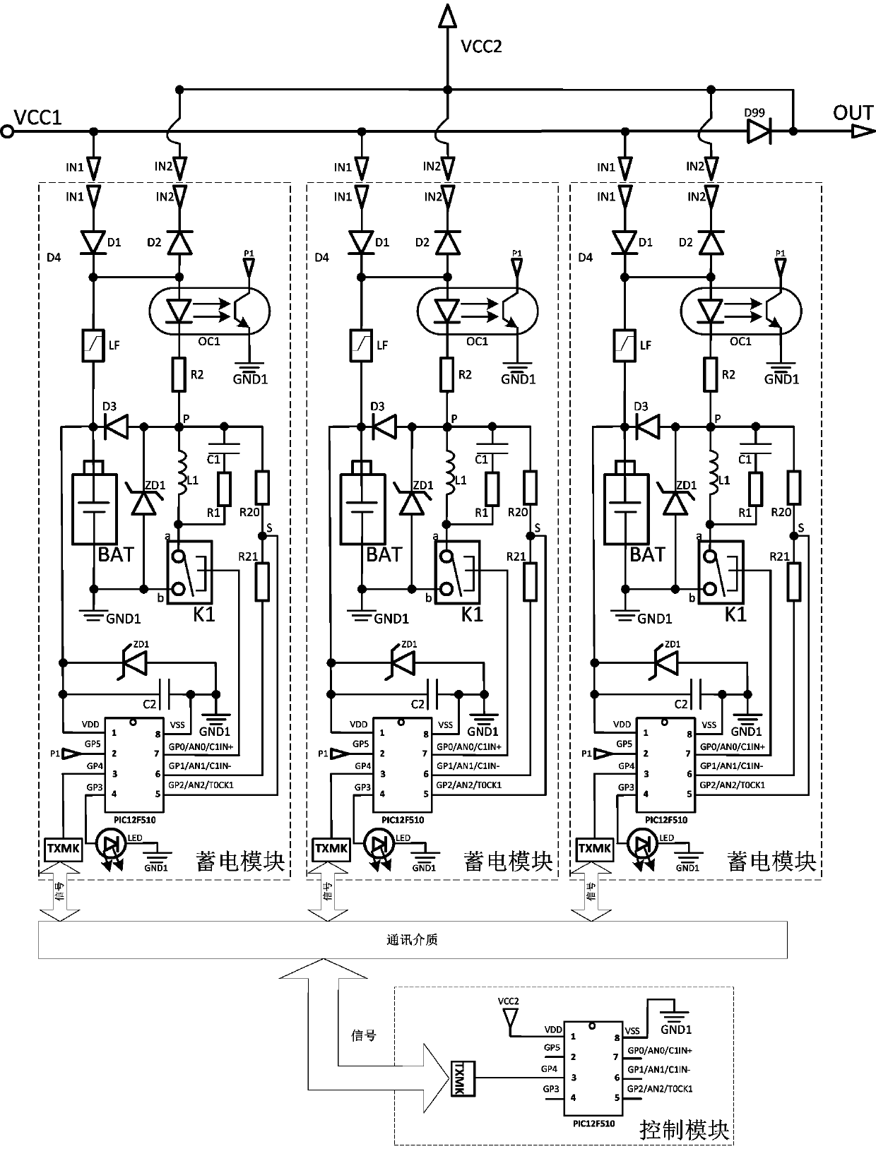 Micro power battery pack, micro photovoltaic inverter device with safety control