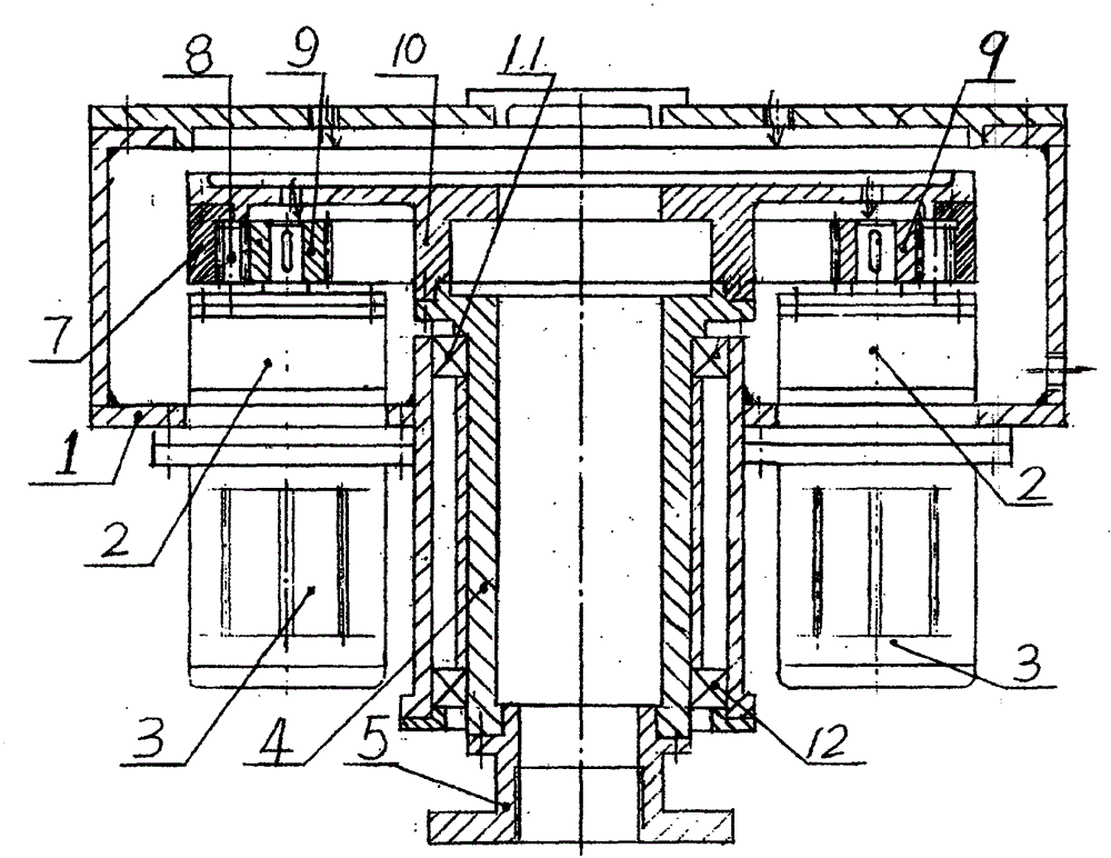 Motor-inversed inner engaging four-shunting piling machine decelerator