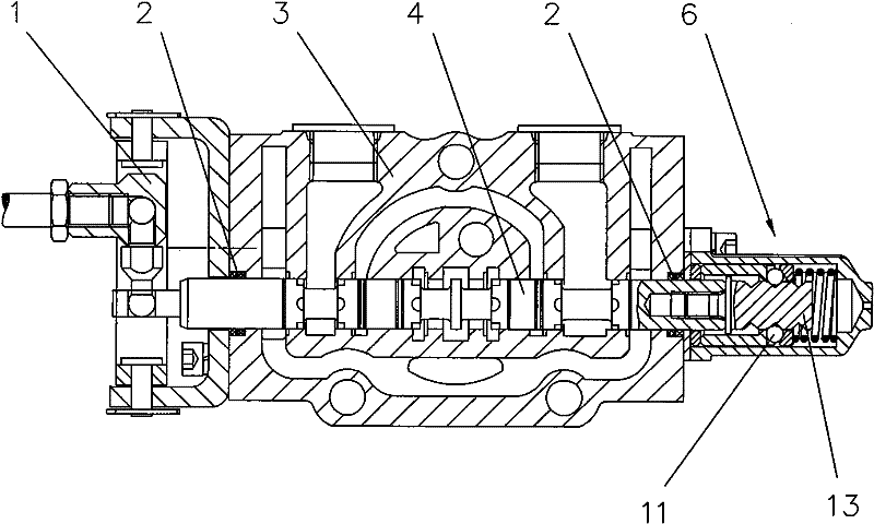 Positioning and resetting structure of hand-operated direction valve