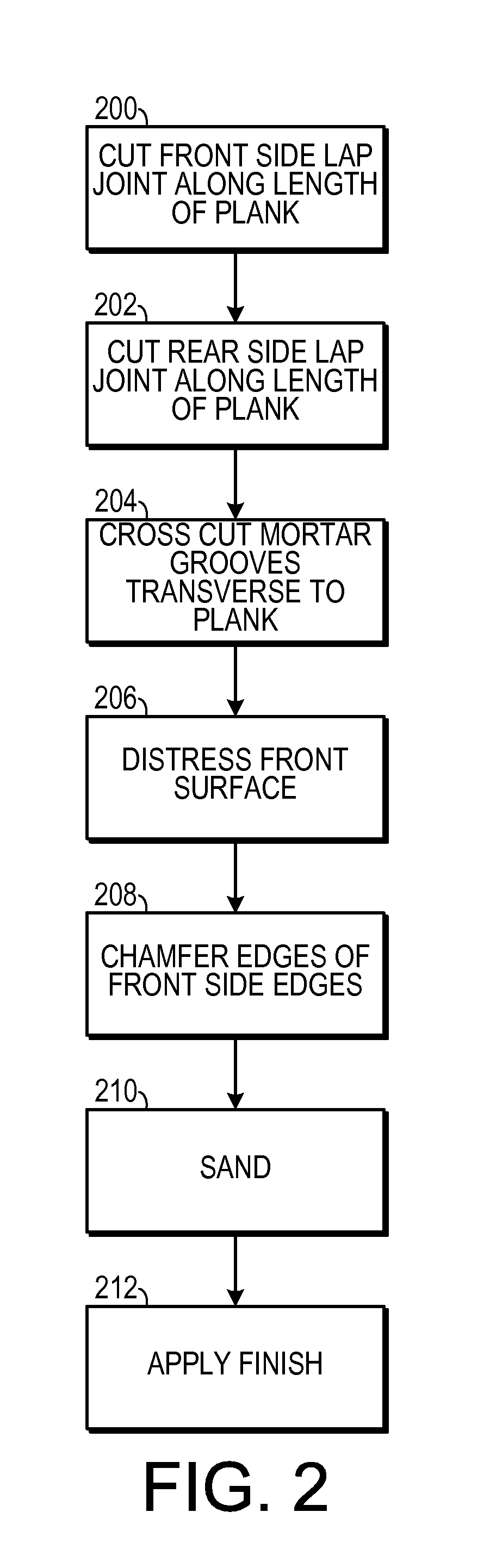 Wood planks with brick-like surface features and method of making same