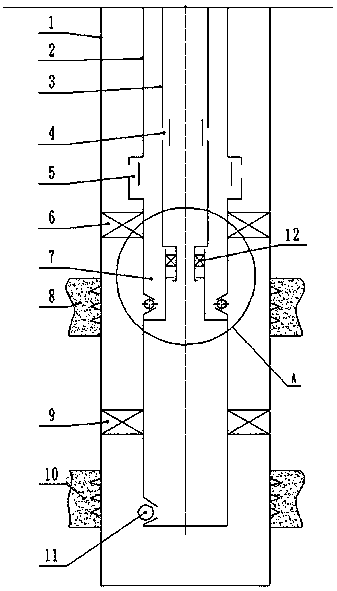 Concentric dual-tube separated injection CO2 tubular column and application method thereof
