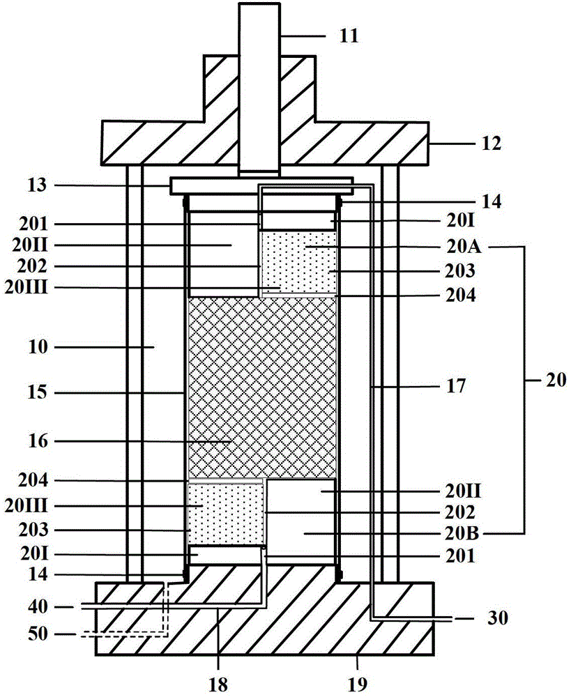 A vertical direct shear test device