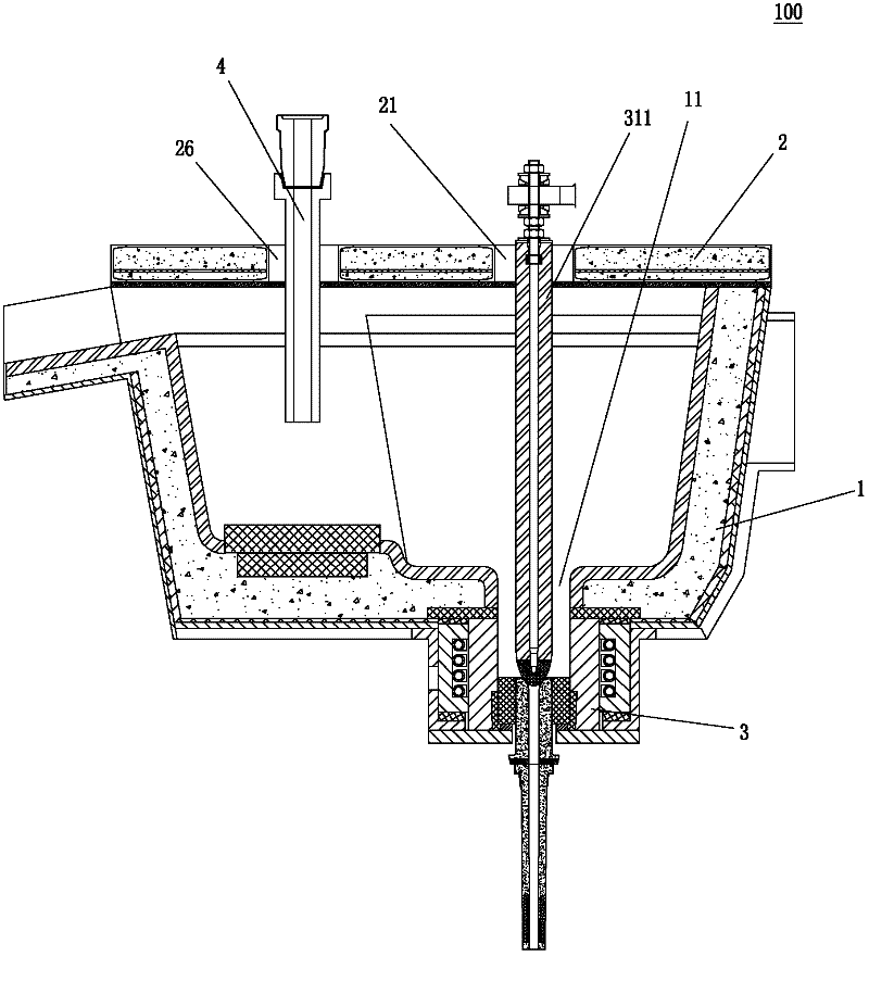 Tundish with electromagnetic heating water gaps