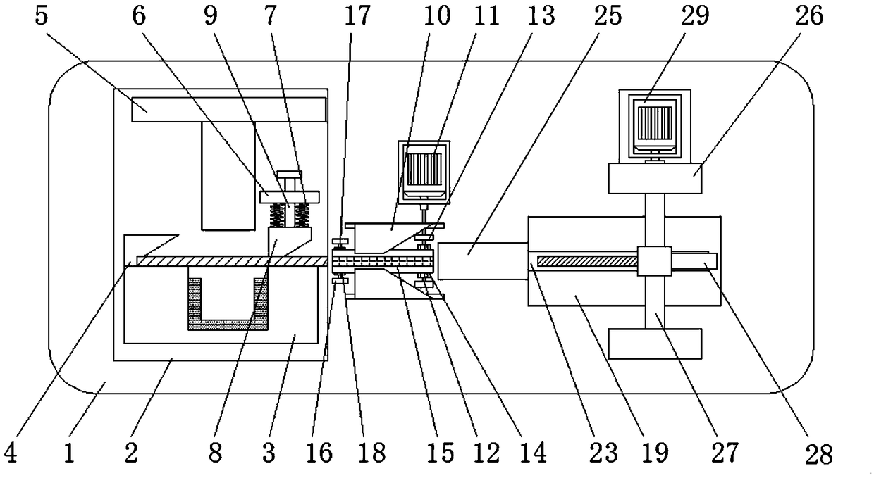 Stamping die with swing rod type lifting device