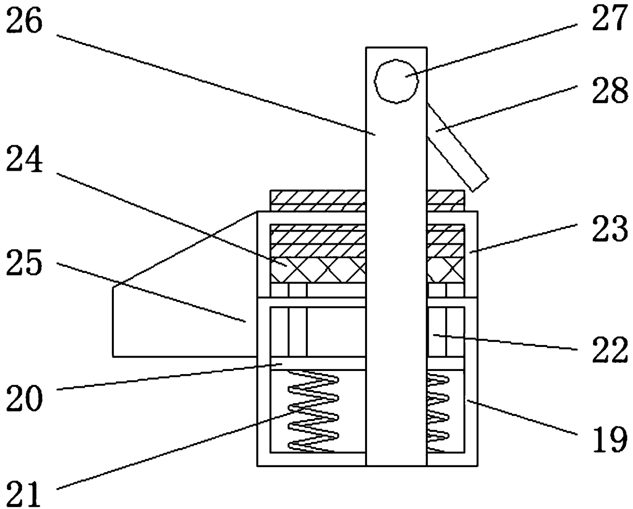 Stamping die with swing rod type lifting device